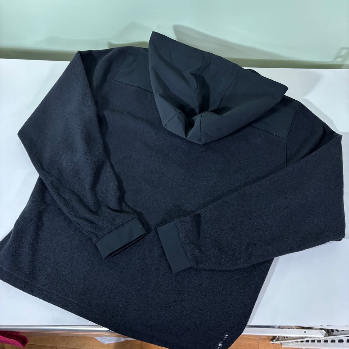 L 언더아머 블랙 반집업 플리스 후드티 상품이미지3