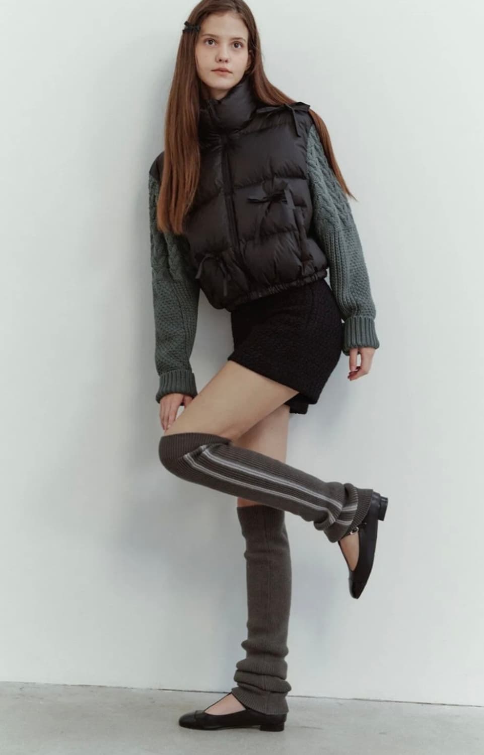 Thetis 더티스 롱 니트 라인 레그워머 새상품 상품이미지5