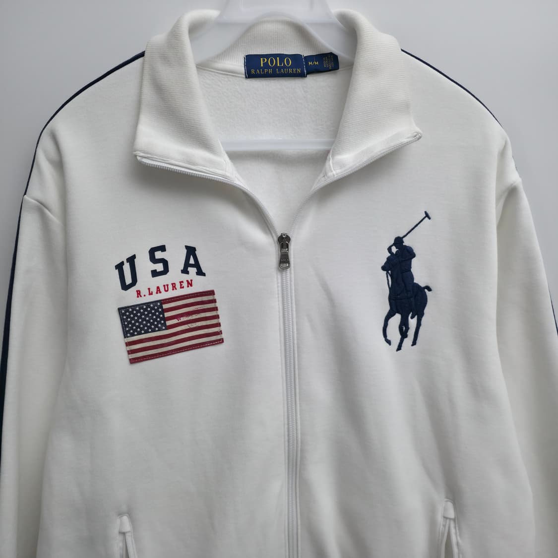 [M] 폴로 랄프로렌 USA 성조기 화이트 집업 상품이미지2