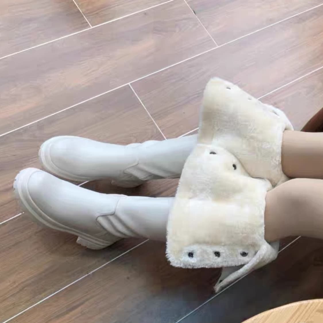 소가죽 100% 융기모 롱부츠 (실사) 상품이미지1