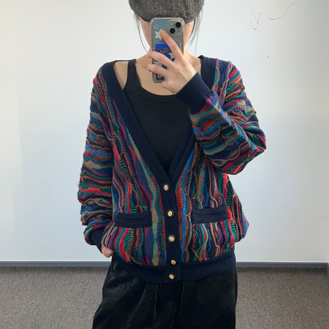 Emaroo 쿠지 패턴 니트 가디건 상품이미지1