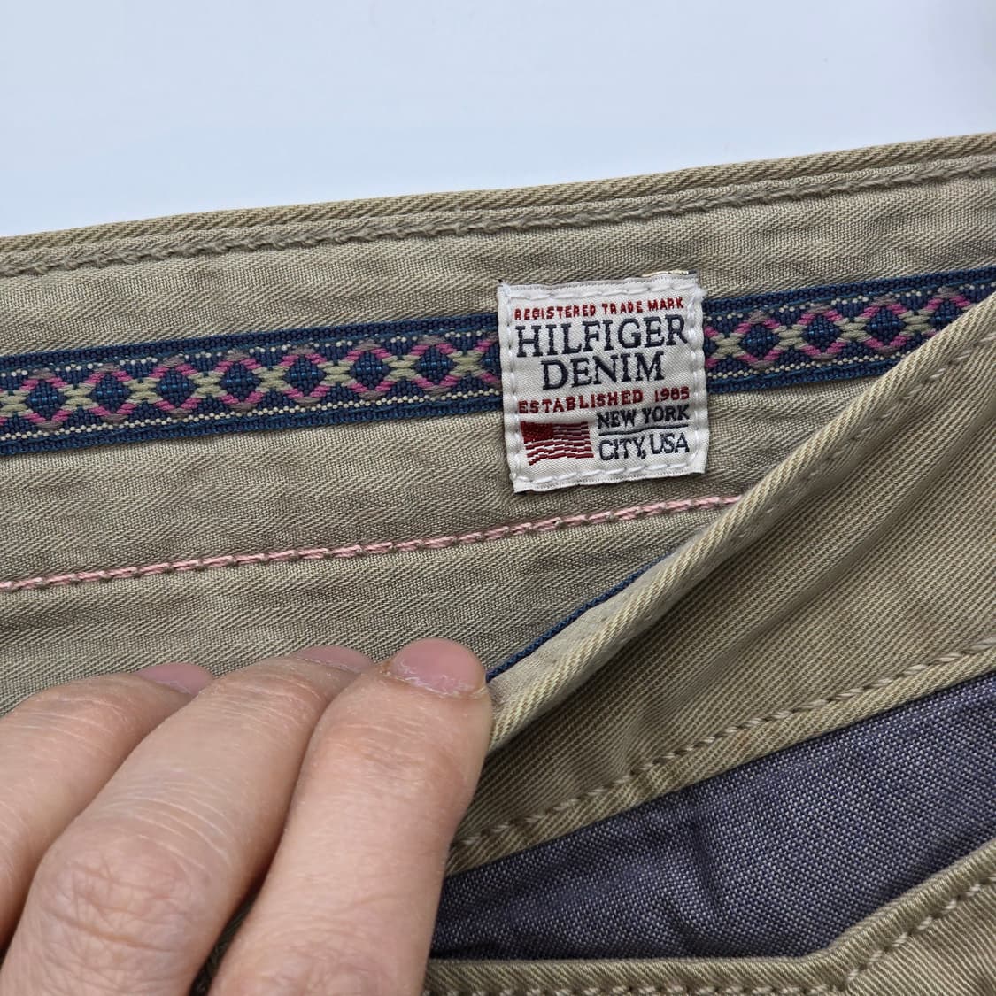 타미힐피거 베이지 데미지 면청 데님 [D50452] 상품이미지9