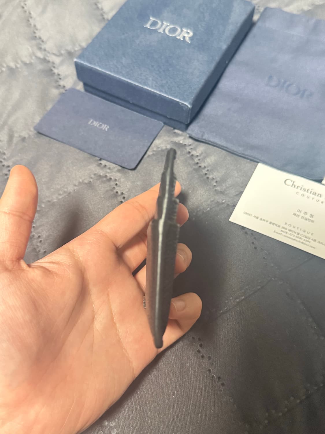 디올 오블리크 그래비티 카드지갑 블랙 상품이미지5