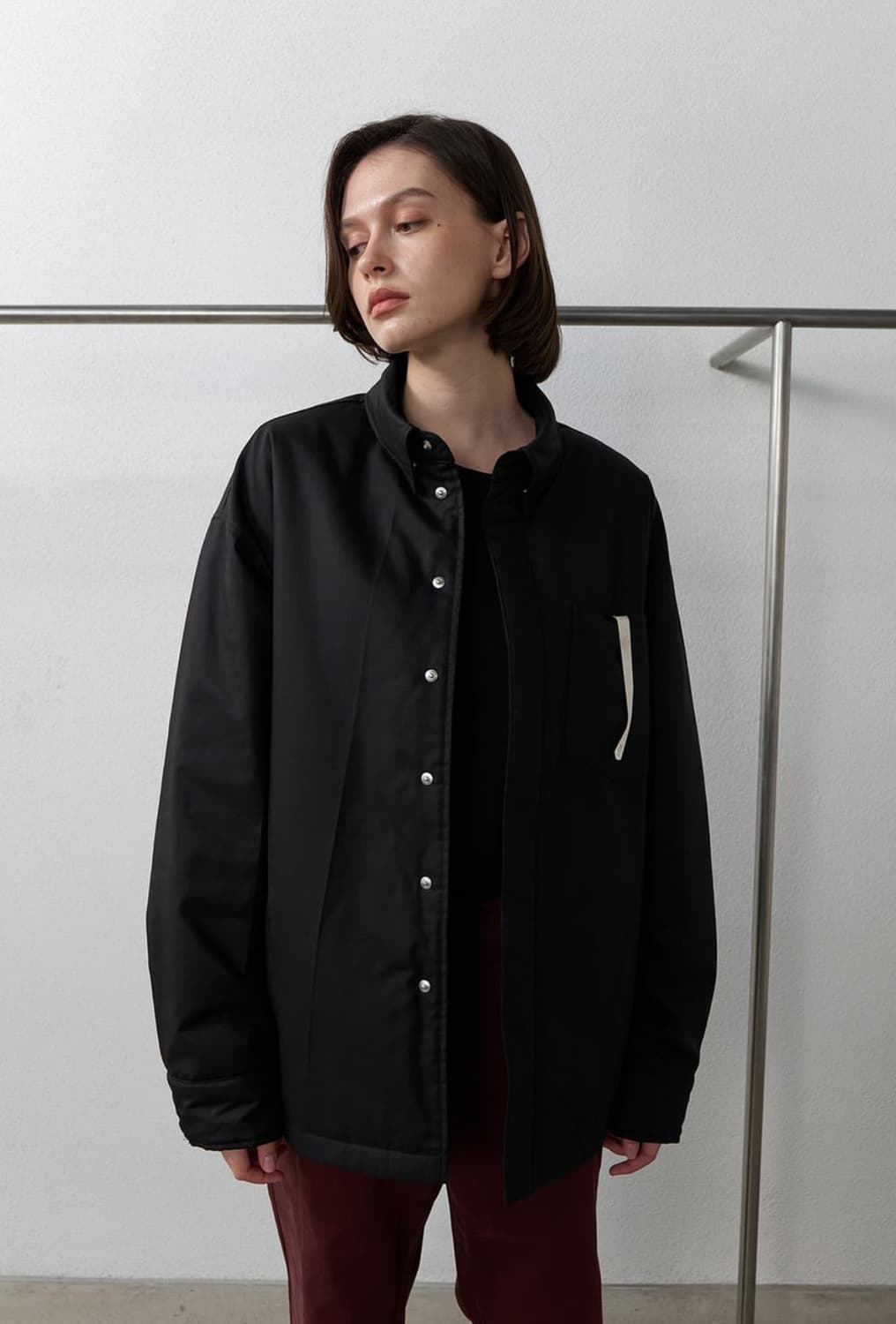 [M] 이예 yiyae 패딩 셔츠 자켓 블랙 상품이미지1