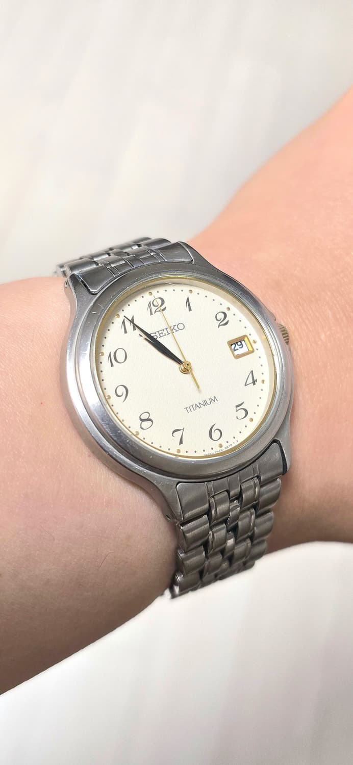 세이코 90's 7N42-8A60 티타늄 크림다이얼 브레게 인덱스 상품이미지7
