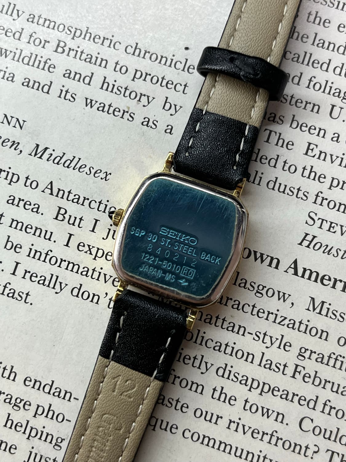 SEIKO EXCELINE 텍스처 다이얼 레이디스 쿼츠 상품이미지4