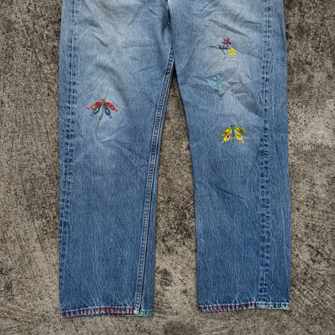 [34] 90s 리바이스 501 자수 커스텀 데님 팬츠 상품이미지6