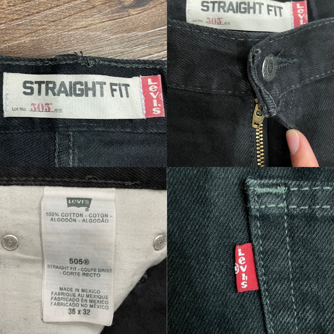 리바이스 505 멕시코 흑청 데님 팬츠 블랙진 상품이미지6