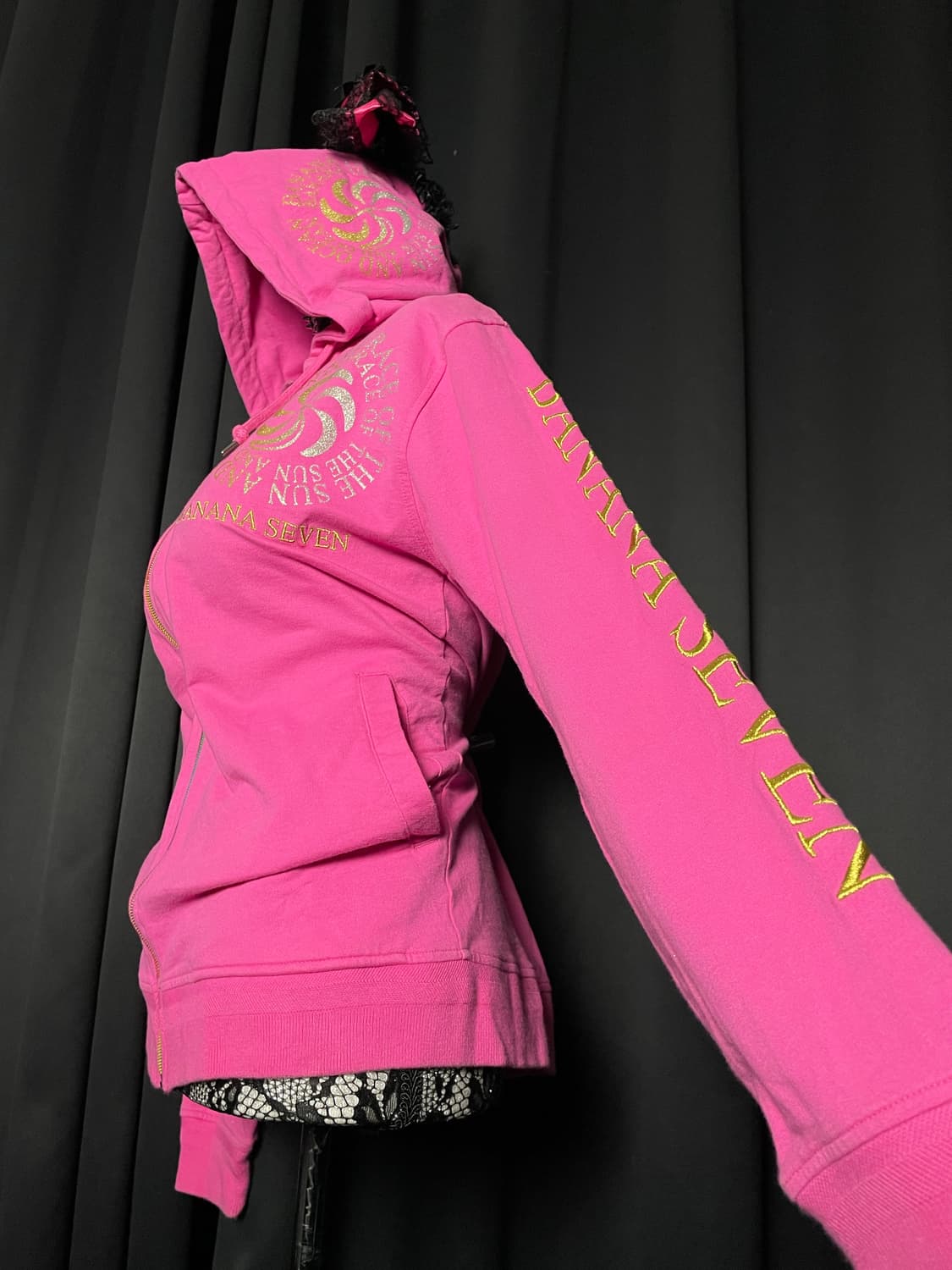 JPN 펑크 핑크 레인보우 지퍼 후드집업 상품이미지6