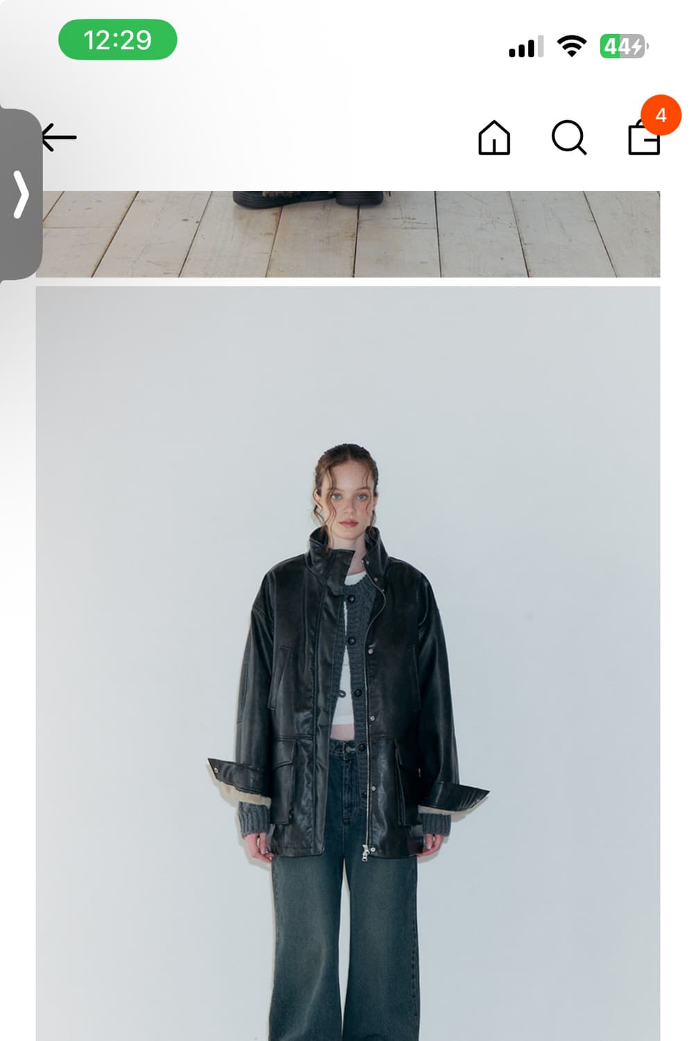 에트몽 / Faux Leather Fur Coat, Black 상품이미지4