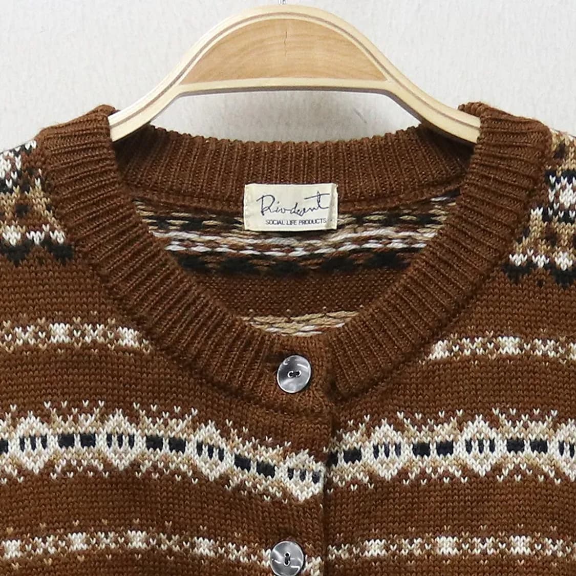 ROCOCO 눈꽃 패턴 울 혼방 니트 가디건 62061 상품이미지3