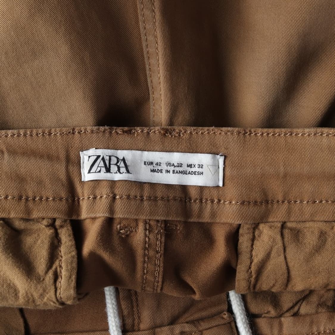 ZARA 사이드 포켓 유틸리티 카고 팬츠 브라운 32 상품이미지6