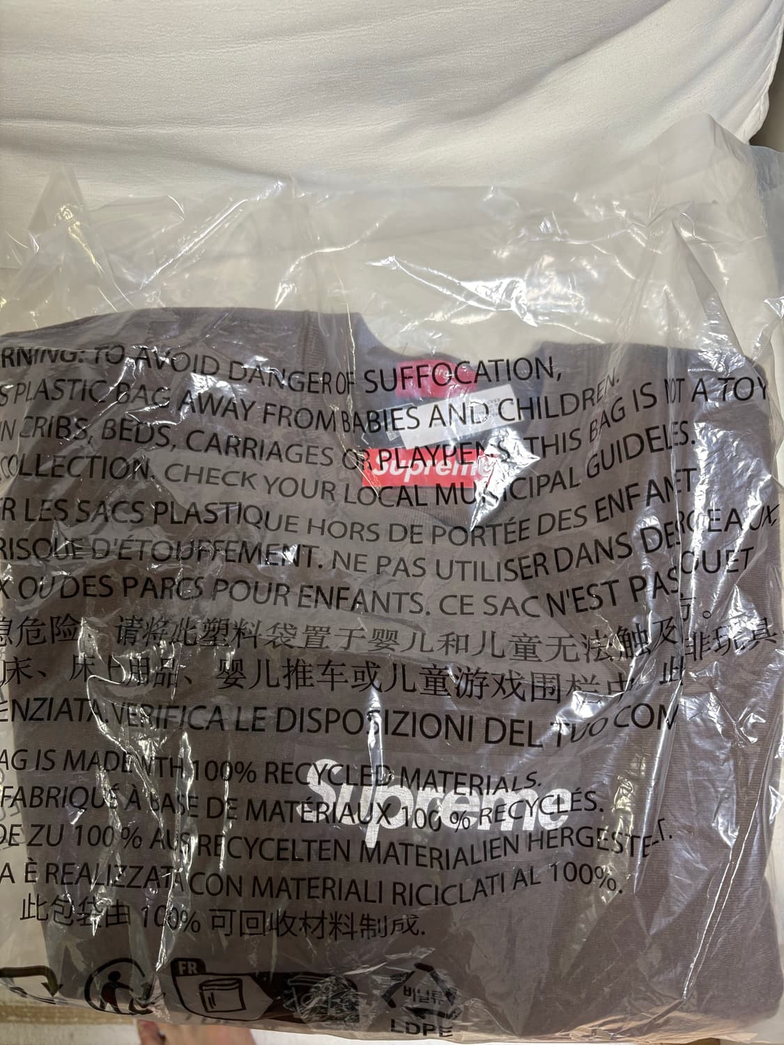 (새상품) 슈프림 브라운 맨투맨 L 상품이미지1