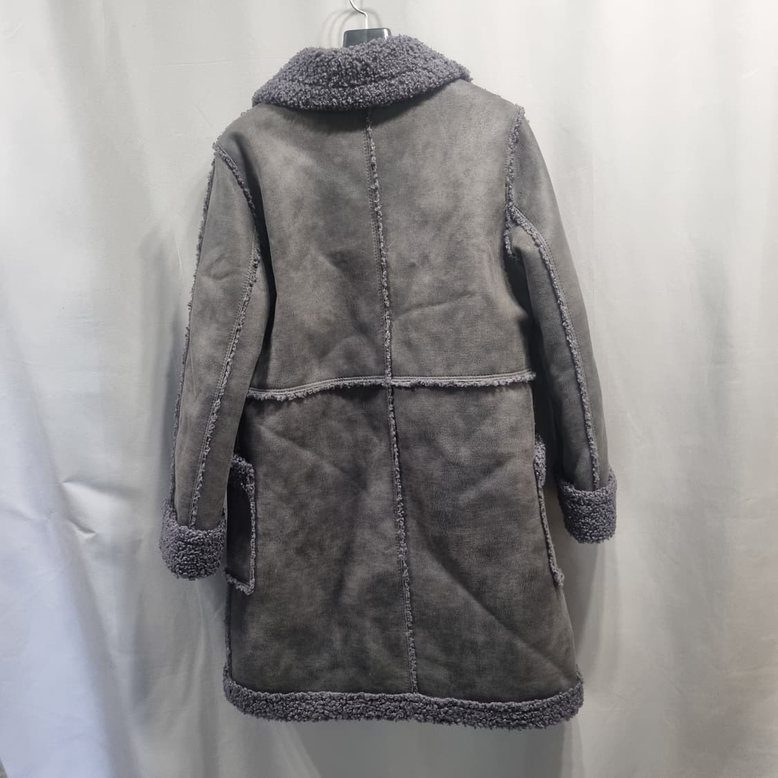 무스탕 롱 코트 그레이 상품이미지2