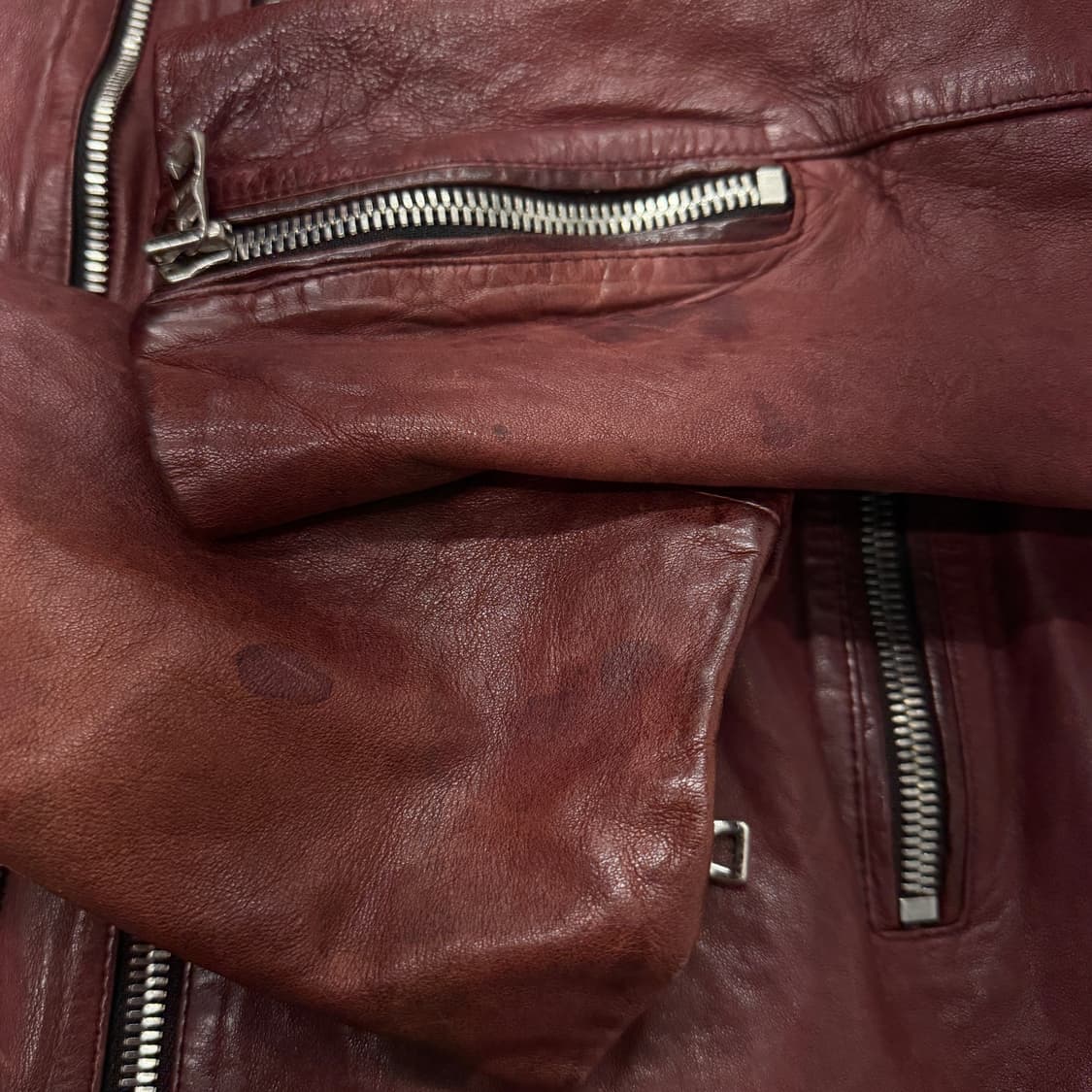 바이커 리얼레더 양가죽 사선 라이더 릭오웬스맛 가죽자켓 상품이미지8