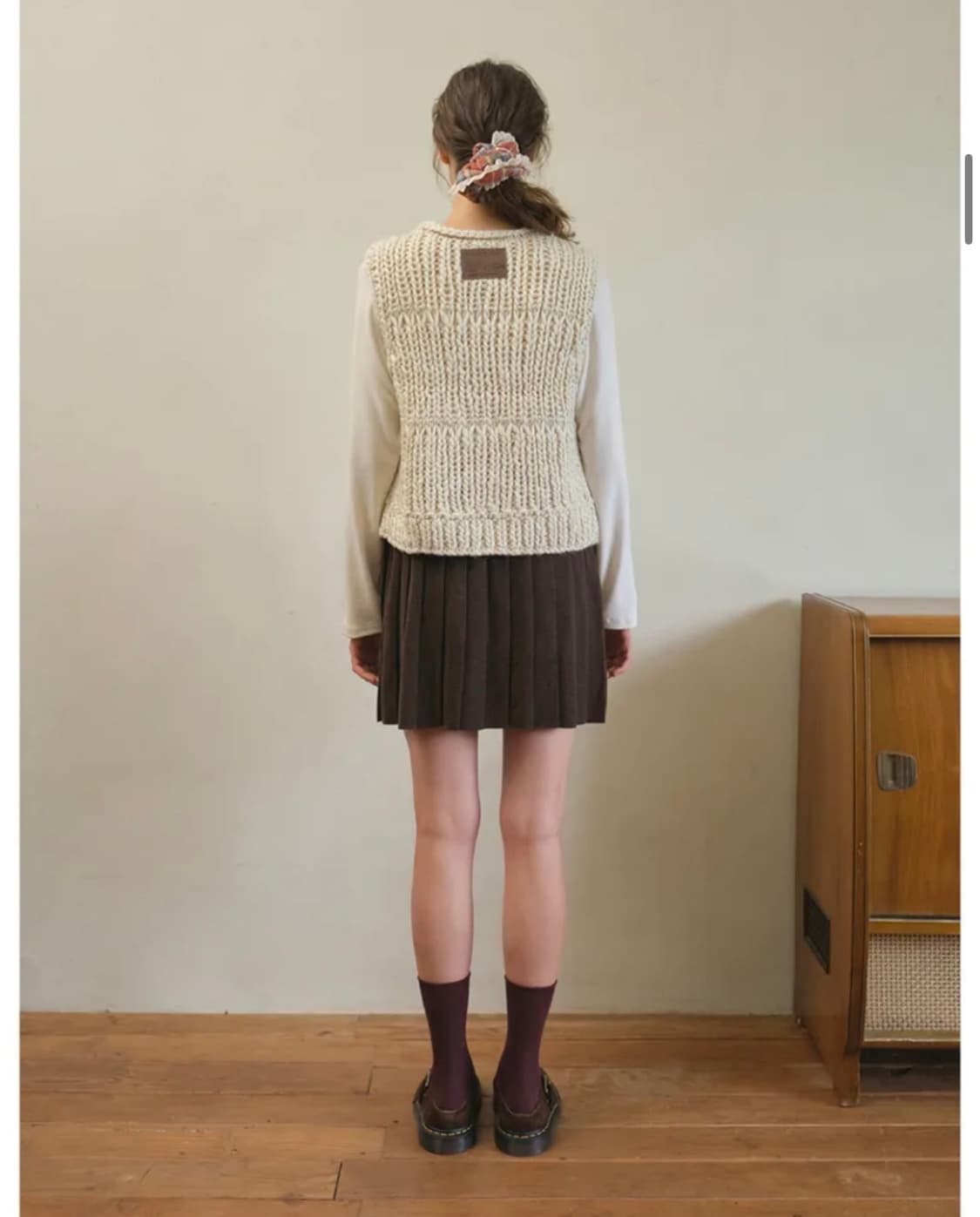 아우어노스텔지아 핸드메이드 니트 조끼 크림 상품이미지2