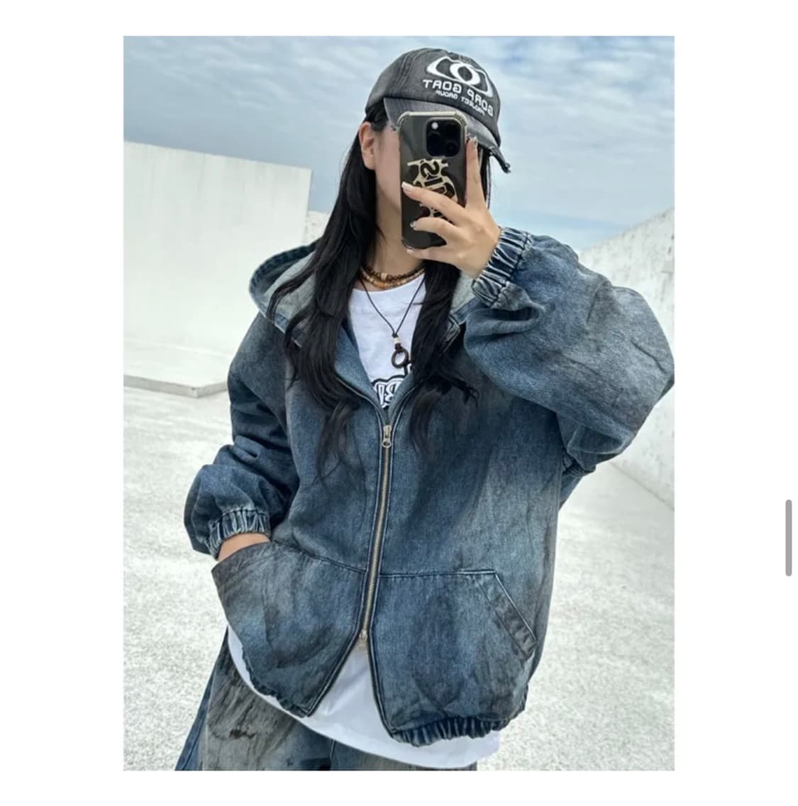 🖤유니섹스 빈티지 자수 데님 고프 볼캡🖤 모자 상품이미지5