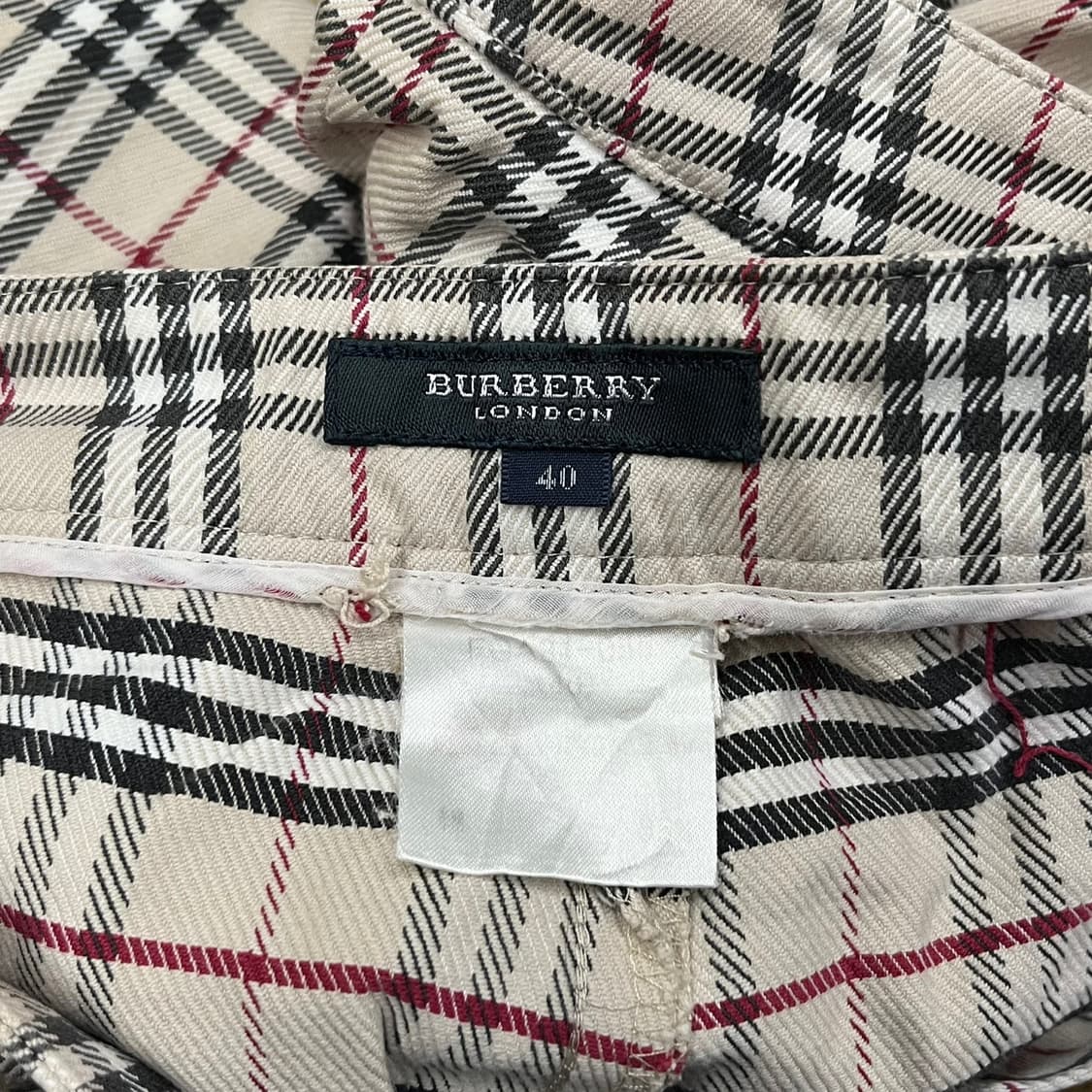 [정품/40] 버버리 체크 바지 Beige b16 상품이미지4