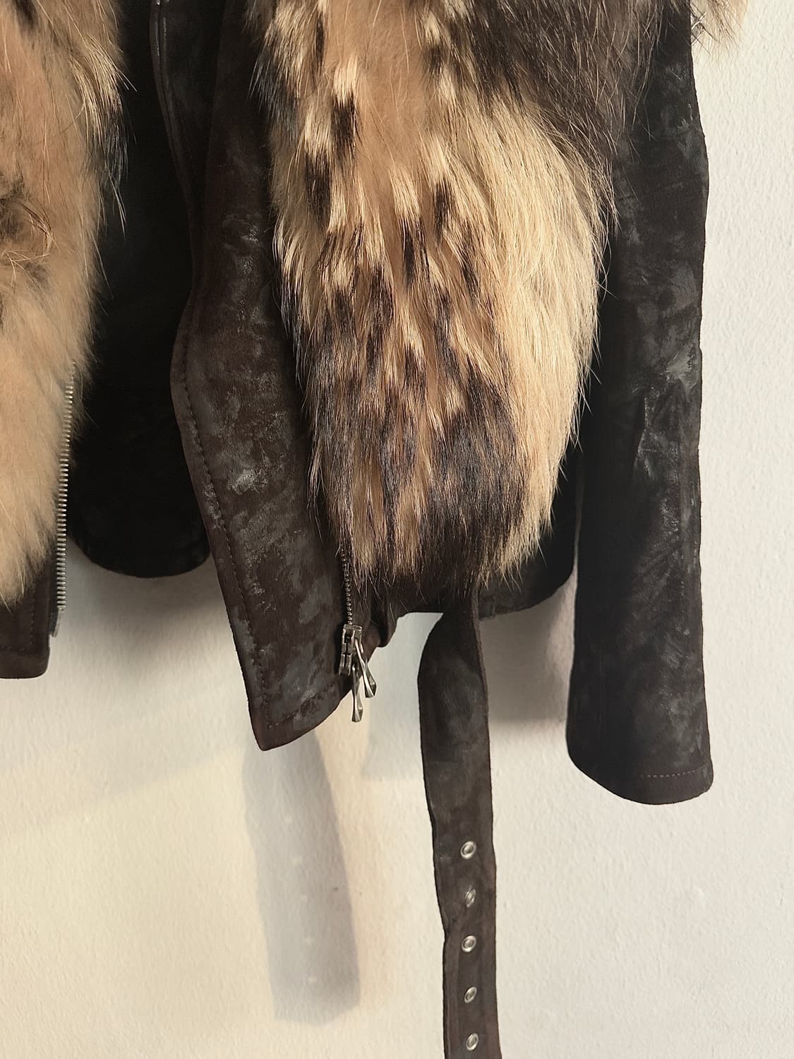 발망 10AW 데카르넹 고트스킨 라쿤퍼 라이더자켓 상품이미지7