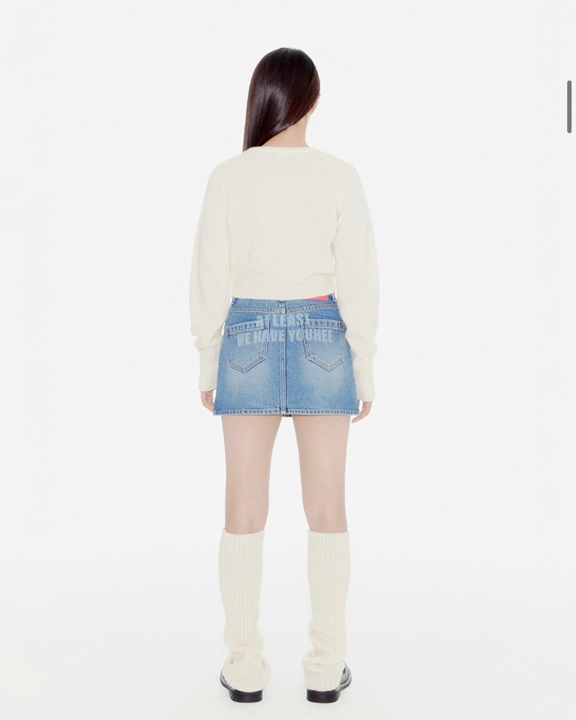 YOUHEE LETTERING DENIM MINI SKIRT BLUE 상품이미지3