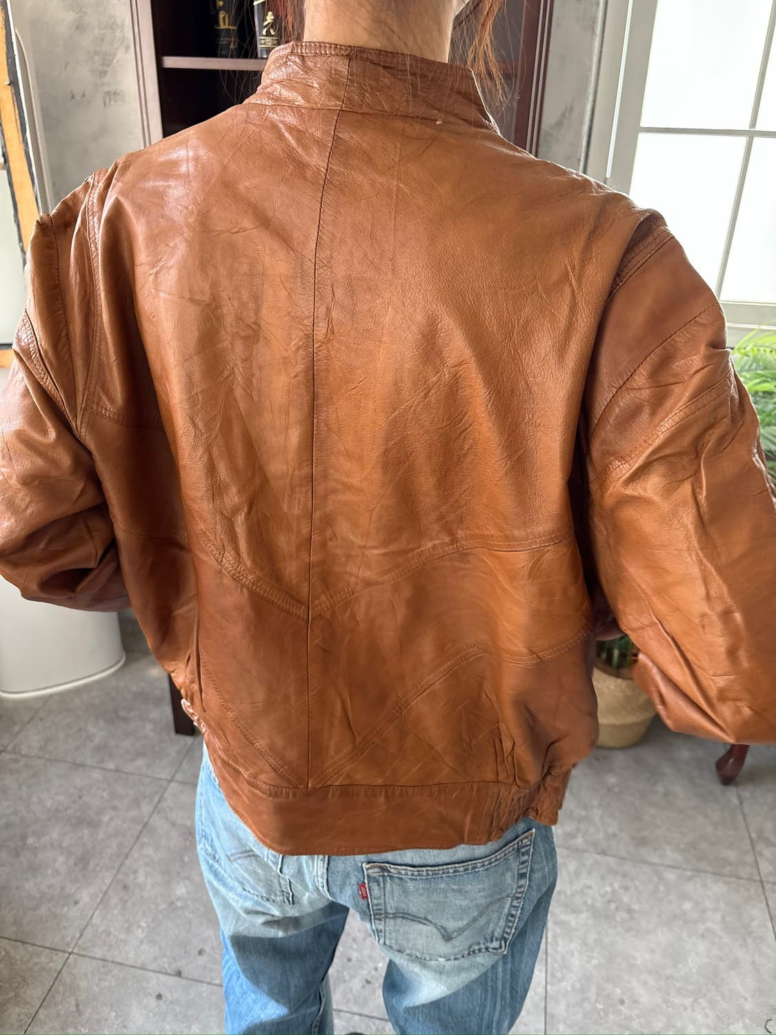 유러피안 위빙 레더 자켓 상품이미지2