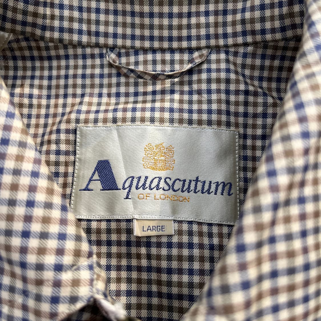 90s Aquascutum(아쿠아스큐덤)영국 체크 블루종(실측확인) 상품이미지4