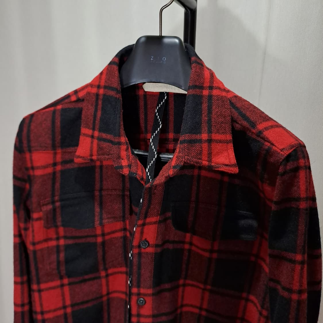 (택포) 오프화이트 플라넬 레드 체크 셔츠 B170 상품이미지2