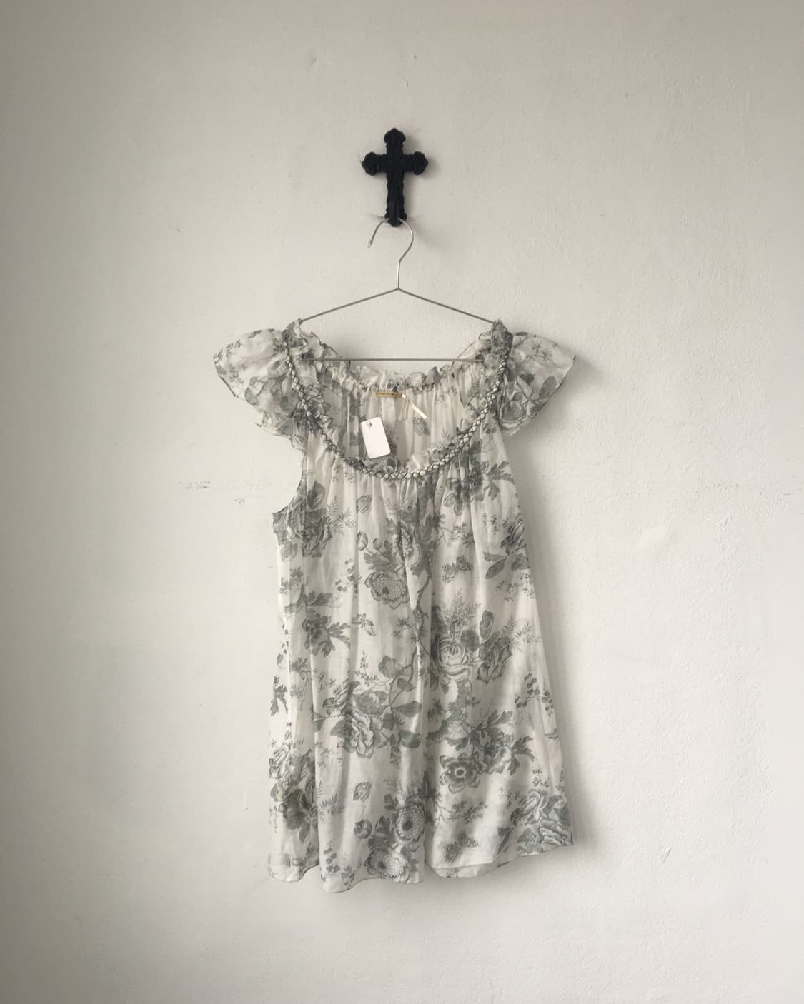 Flower pattern see through blouse 상품이미지2