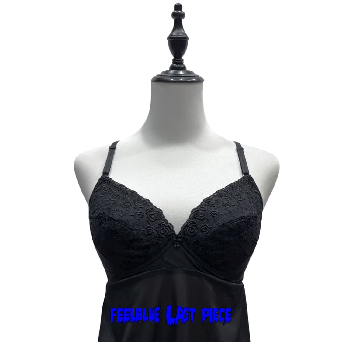 Black Rose Lace Satin Slip Dress 상품이미지6