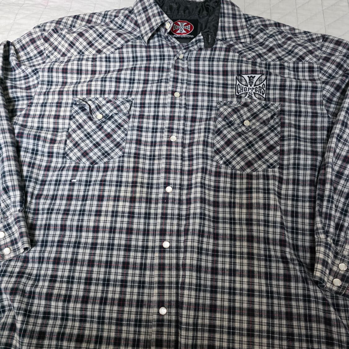 [2XL] 빈티지 WCC 웨스트 코스트 차퍼스 체크 셔츠 페인팅 상품이미지2