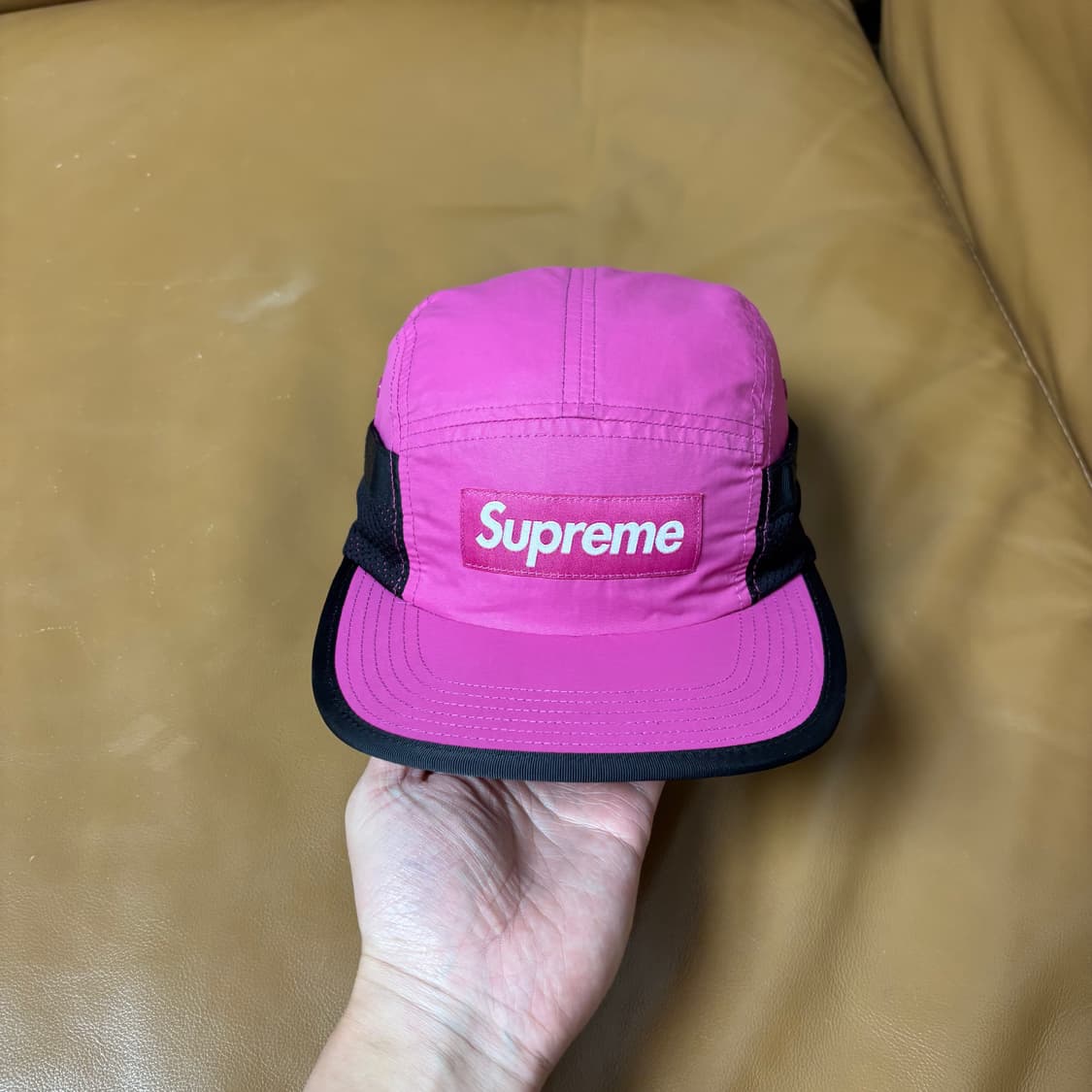 슈프림 캠프캡 모자 박스로고 마젠타 핑크 상품이미지2