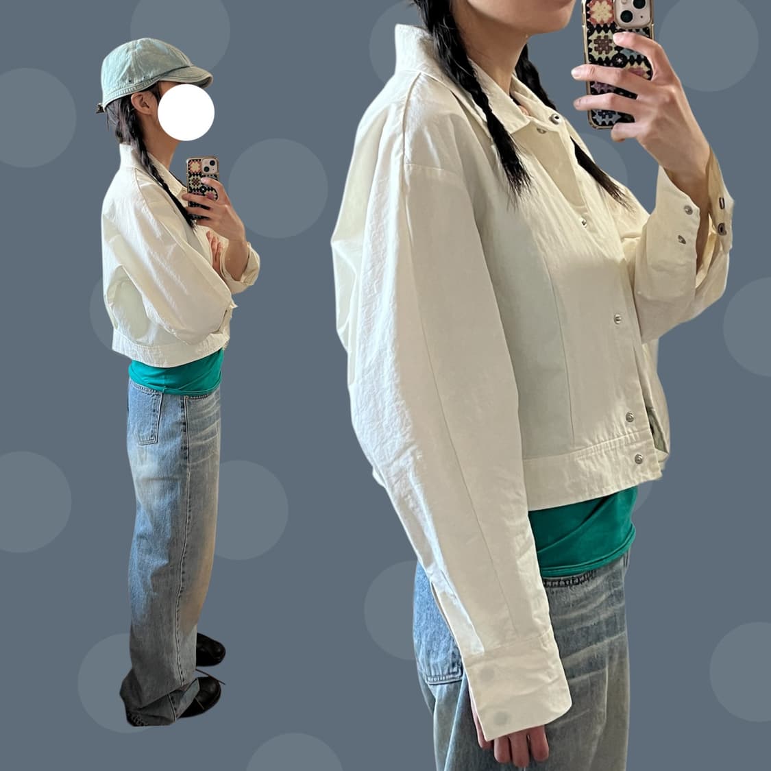 플레인요거트 벌룬핏 소매 아이보리 자켓 상품이미지3