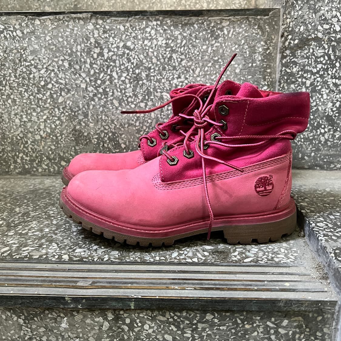 팀버랜드 롤탑 핫핑크 부츠 상품이미지2