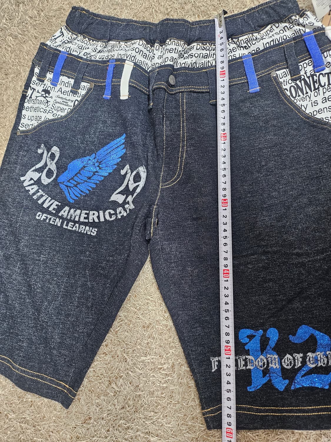 일본(30-34) 펑크 어웨이 레터링 스컬 아트 버뮤다
팬츠 상품이미지4