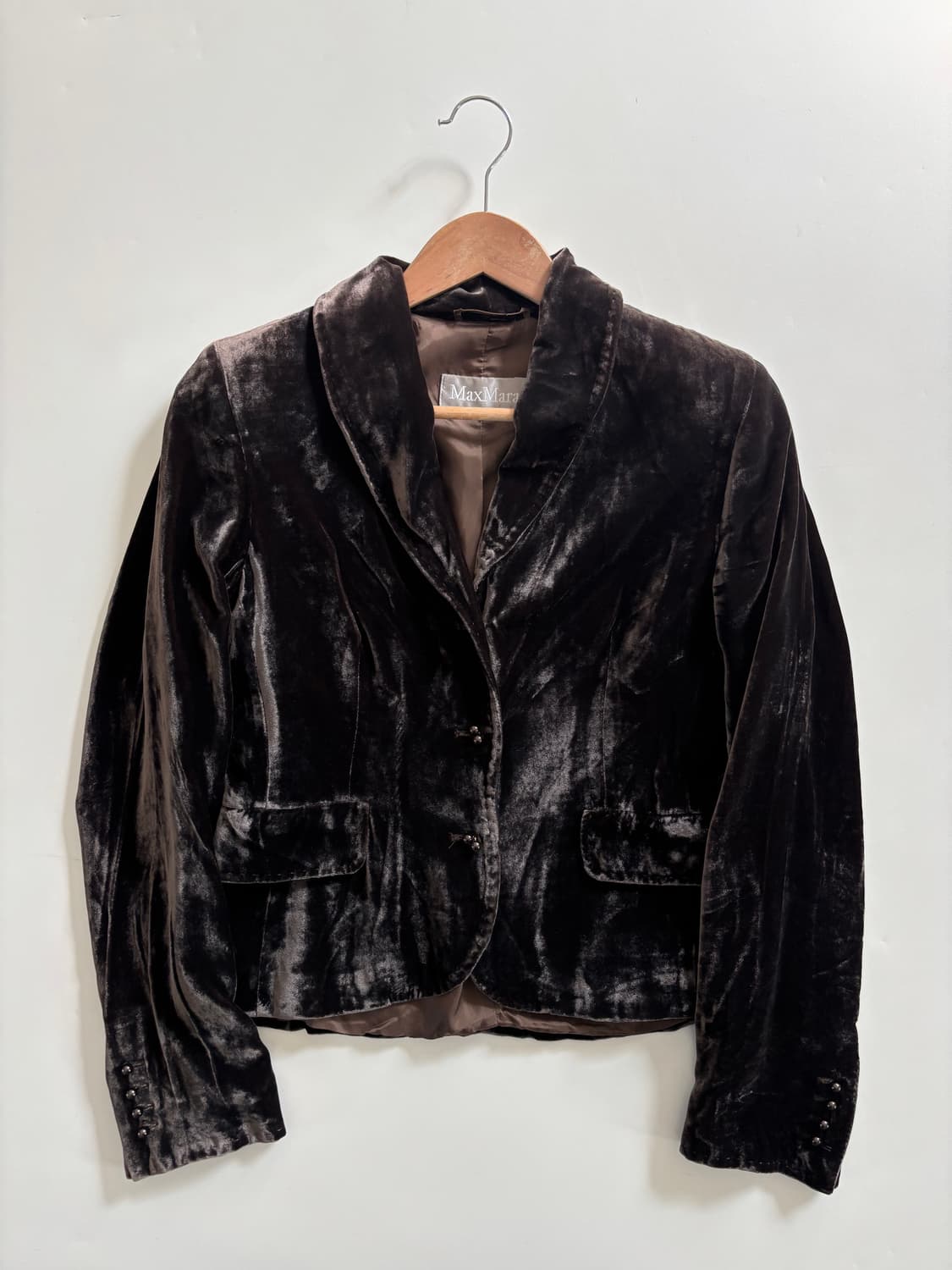 Maxmara 막스마라 다크 브라운 벨벳 자켓  상품이미지7