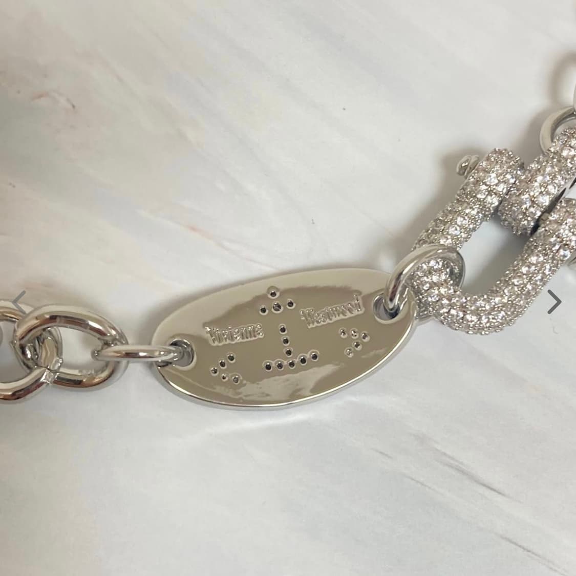 비비안웨스트우드 크리스탈 로고 orb 체인 초커 목걸이(새상품) 상품이미지5