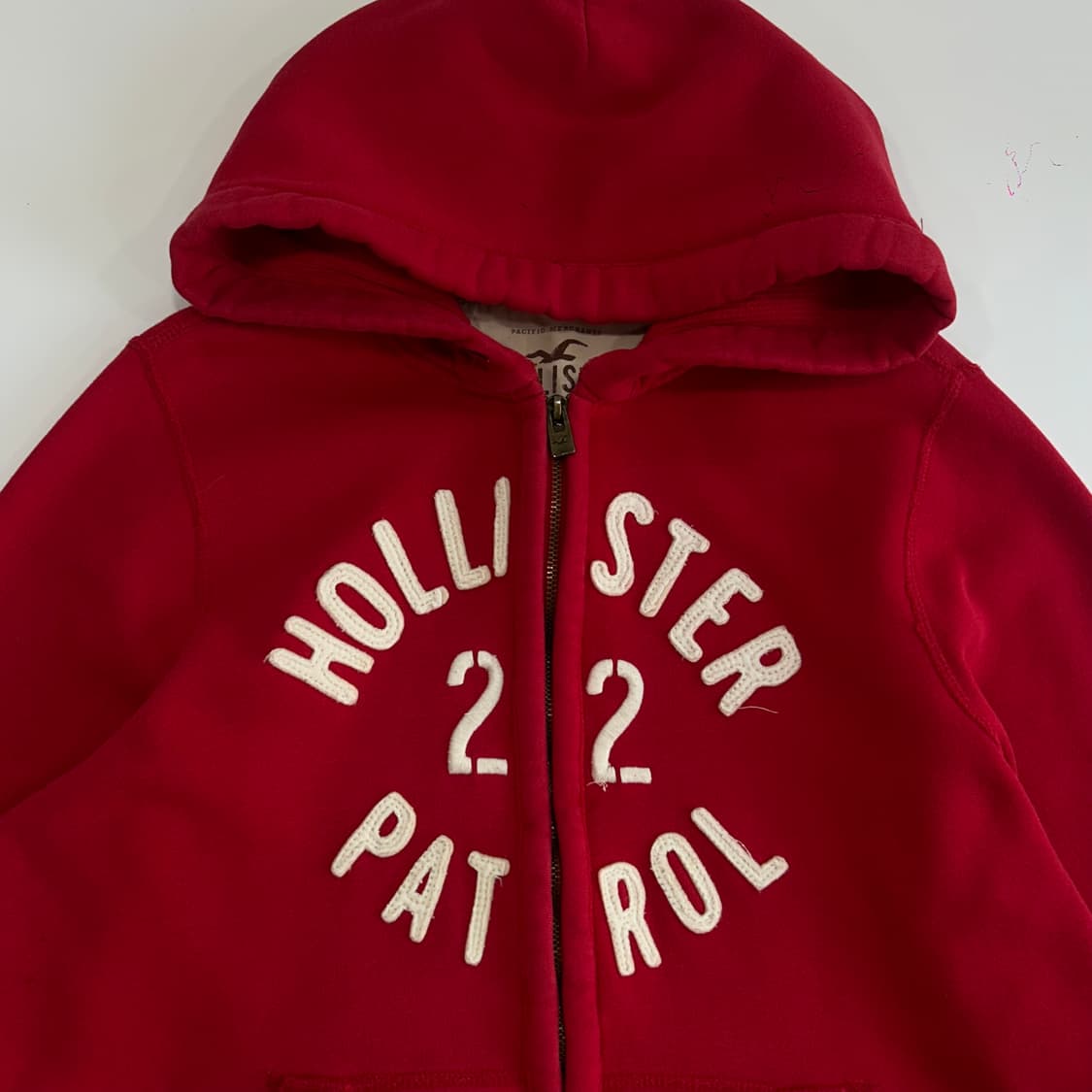 Hollister 홀리스터 아치로고 레드 후드집업 상품이미지5