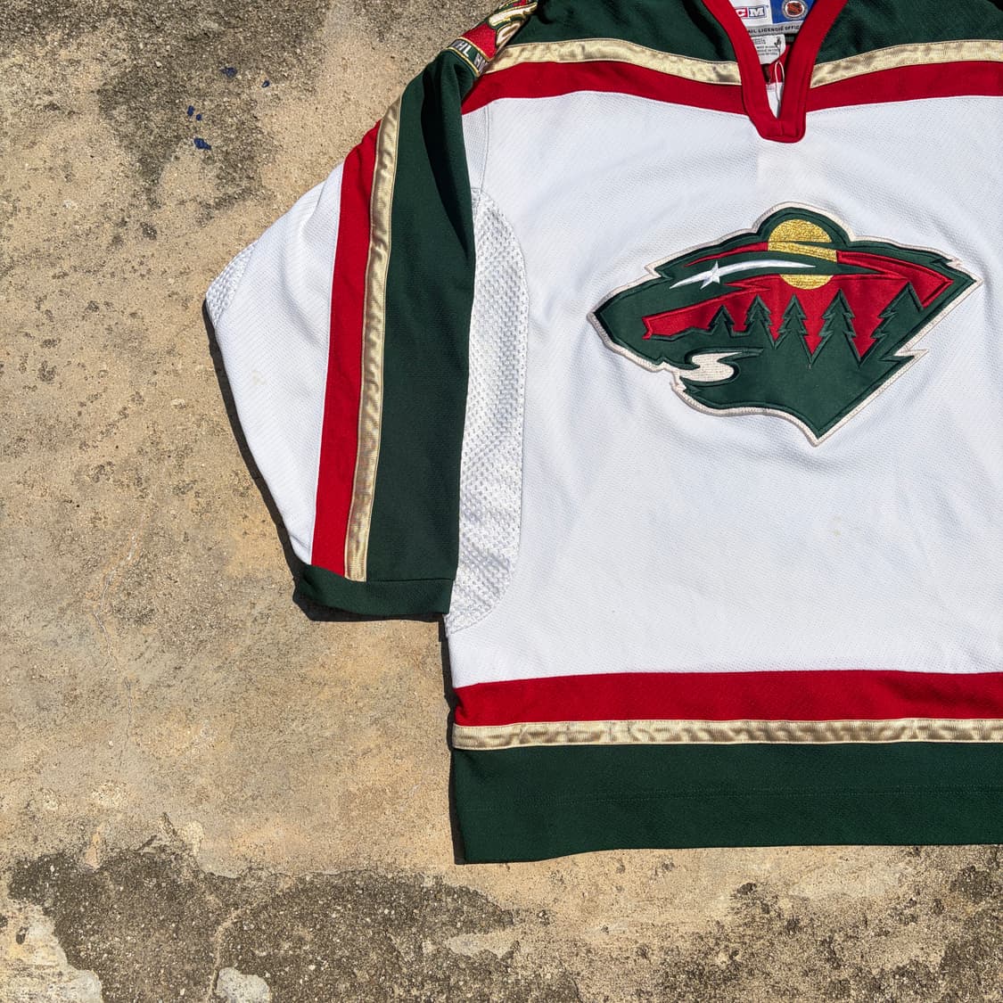 90s CCM NHL 미네소타 와일드 빈티지 럭비져지 유니폼 XL 상품이미지3