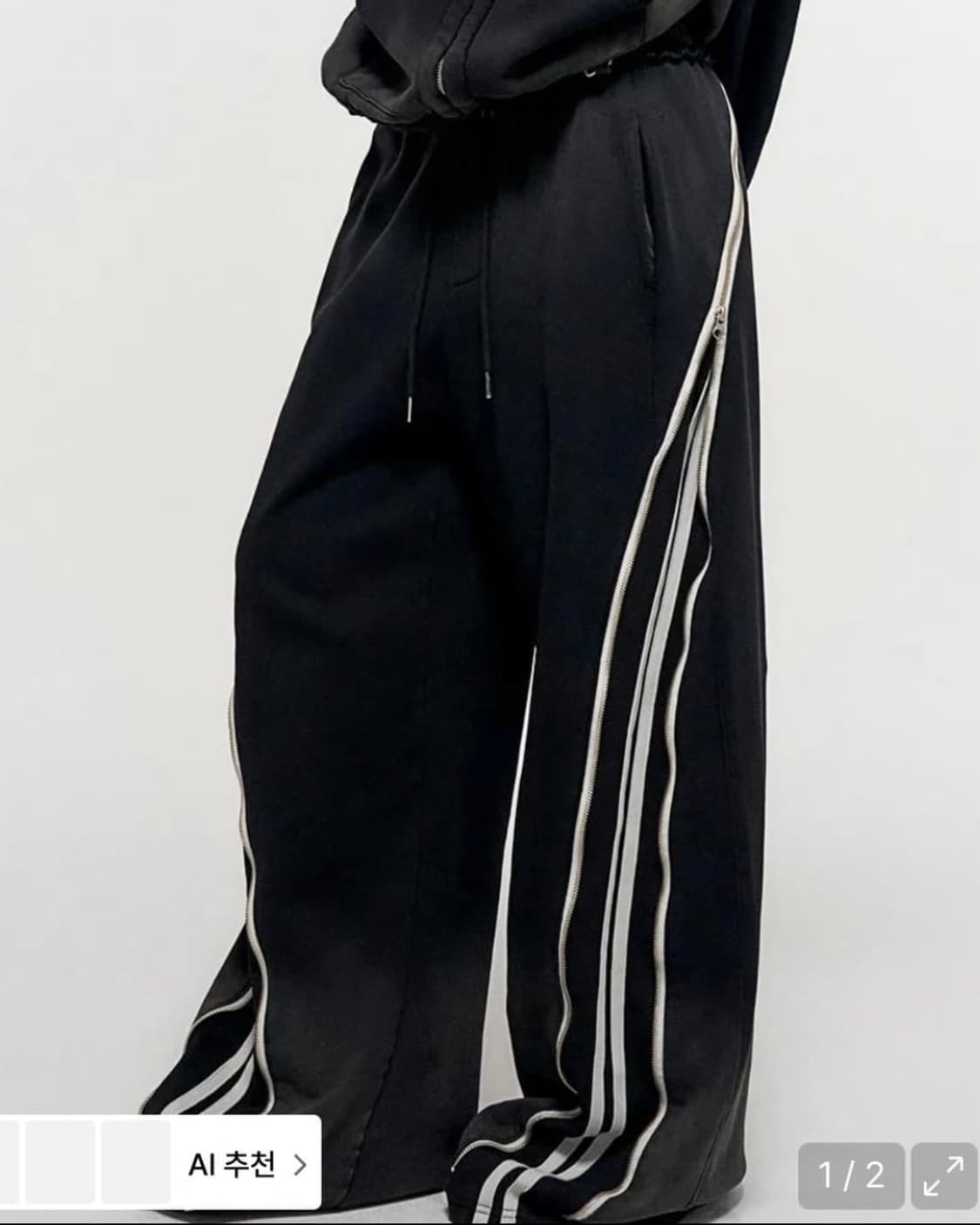 HIDDEN LINE ZIPPER SWEATPANTS BLACK 상품이미지1