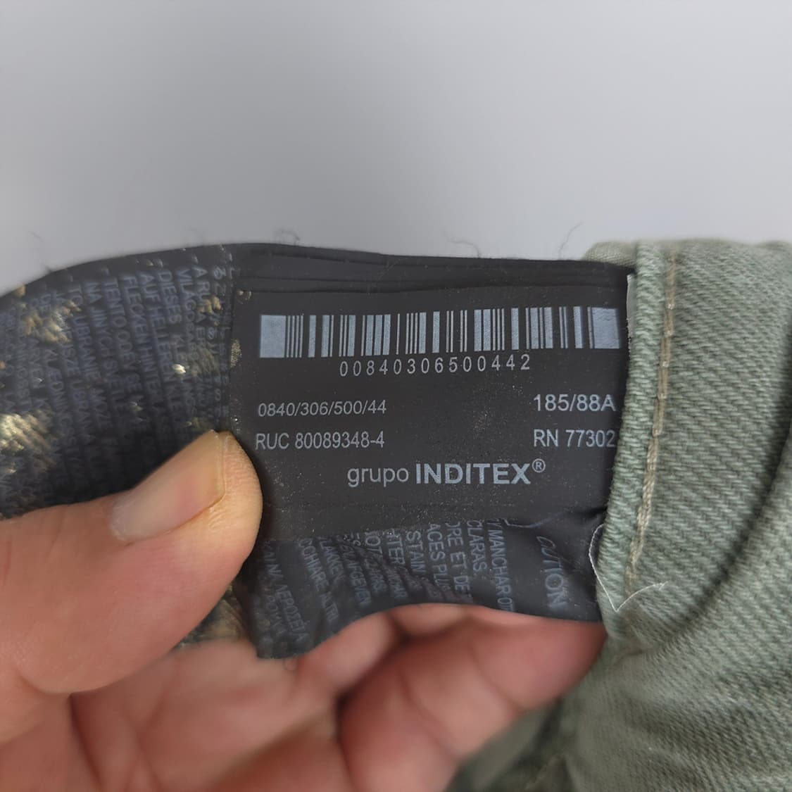 새제품) 자라 ZARA 메탈릭 페인트 코튼 진 팬츠 골드카키 34 상품이미지9