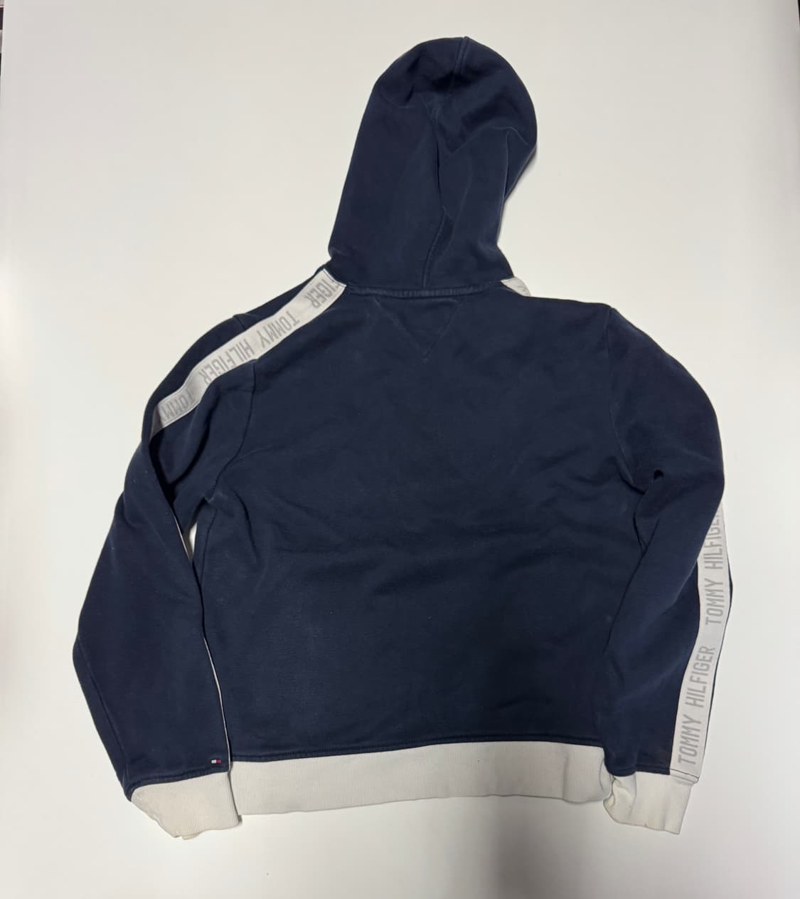 여성 타미힐피거 트랙 H 로고 오버핏 기모 후드티 M 네이비 상품이미지2