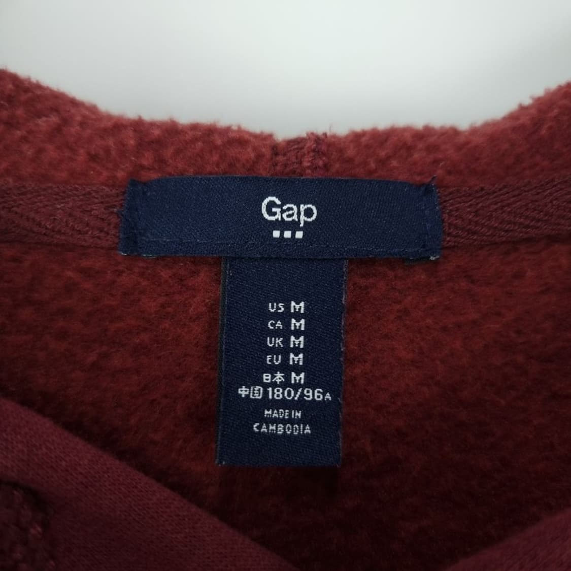 [갭] Y2K 빈티지 빅로고 패치 후드티 버건디 M18574 상품이미지6