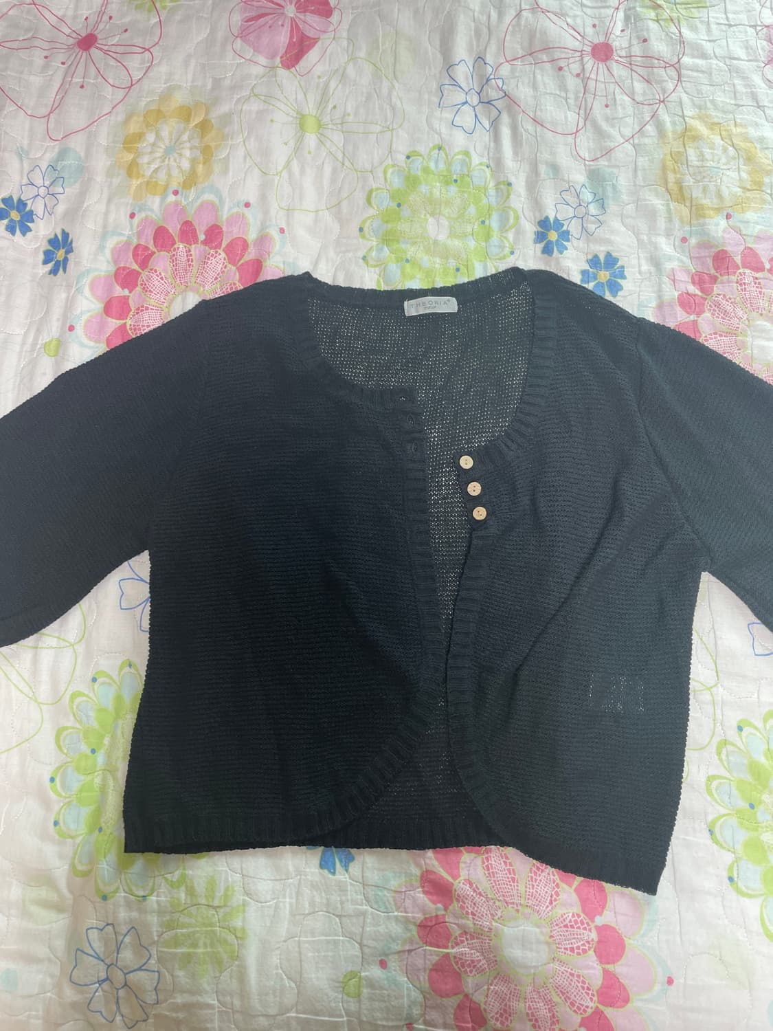 (THEORIA)여름 블랙니트가디건 상품이미지1