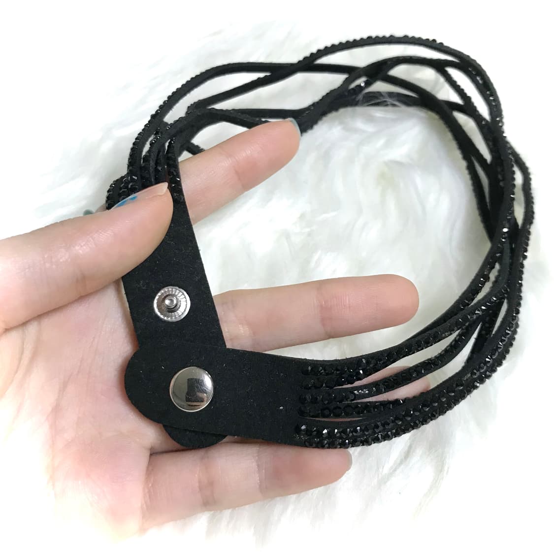 빈티지 락시크 펑크 큐빅 끈 목걸이 (두줄 팔찌 가능) 상품이미지3