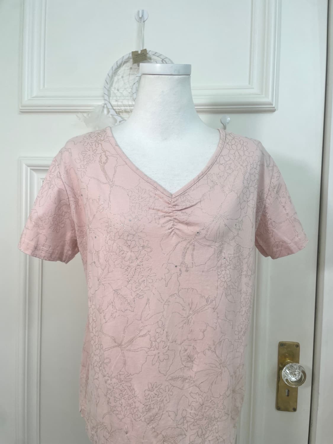 pink glitter line flower cubic half top 상품이미지5
