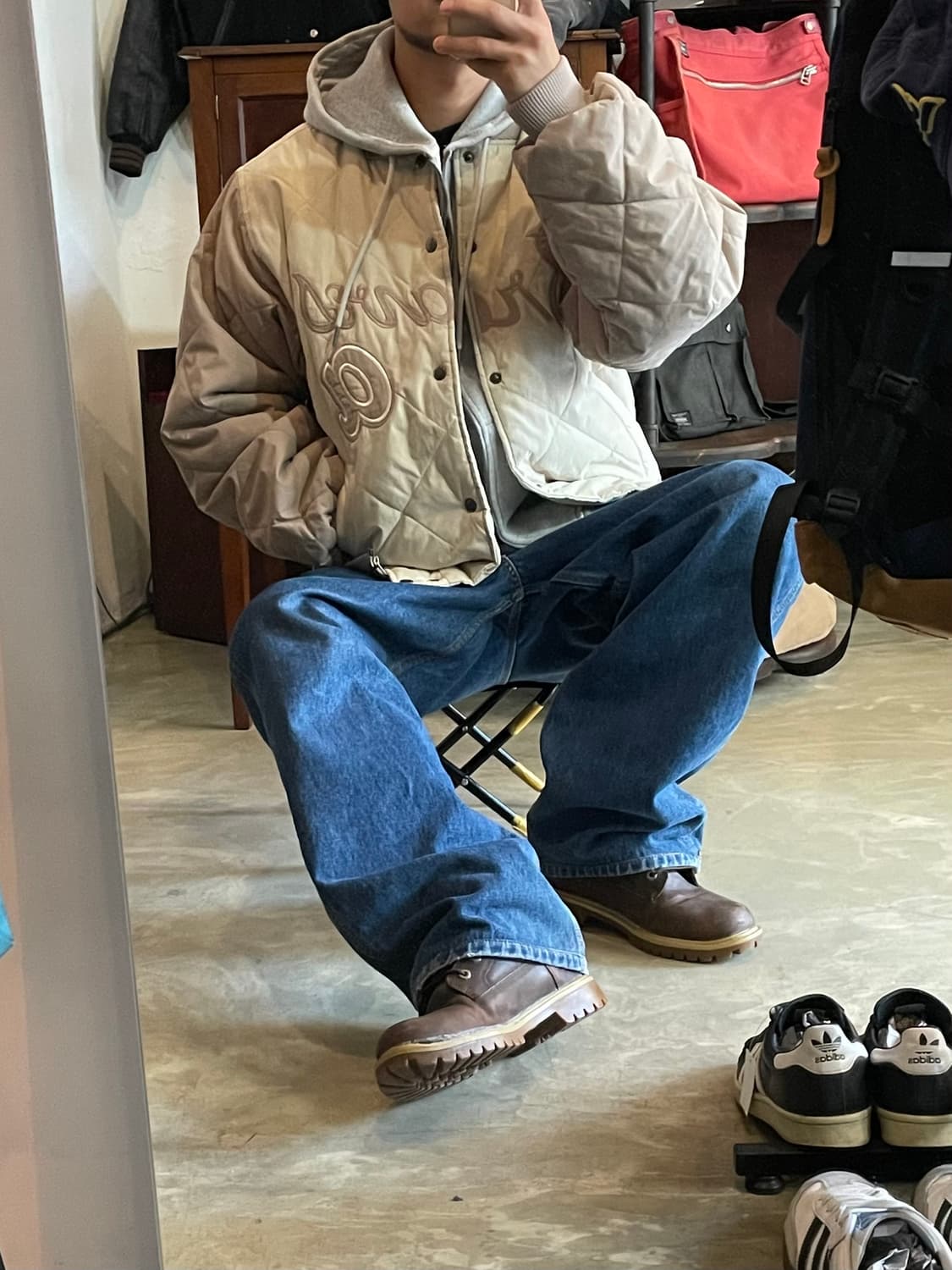 90년대  Majestic 누빔 점퍼 애틀란타 브레이브스 L 상품이미지1