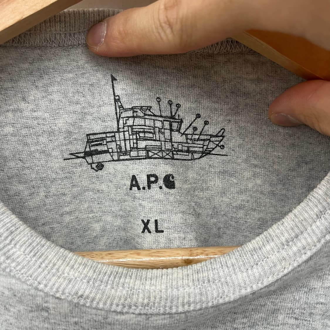 A.P.C. 포켓 반팔 티셔츠 그레이 여XL 상품이미지4