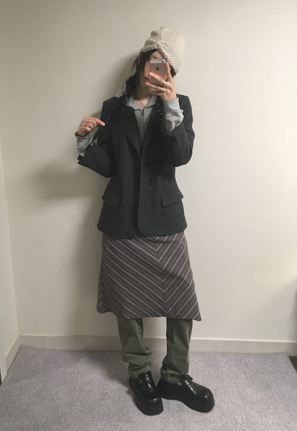 vintage wool blazer jacket charcoal 상품이미지2