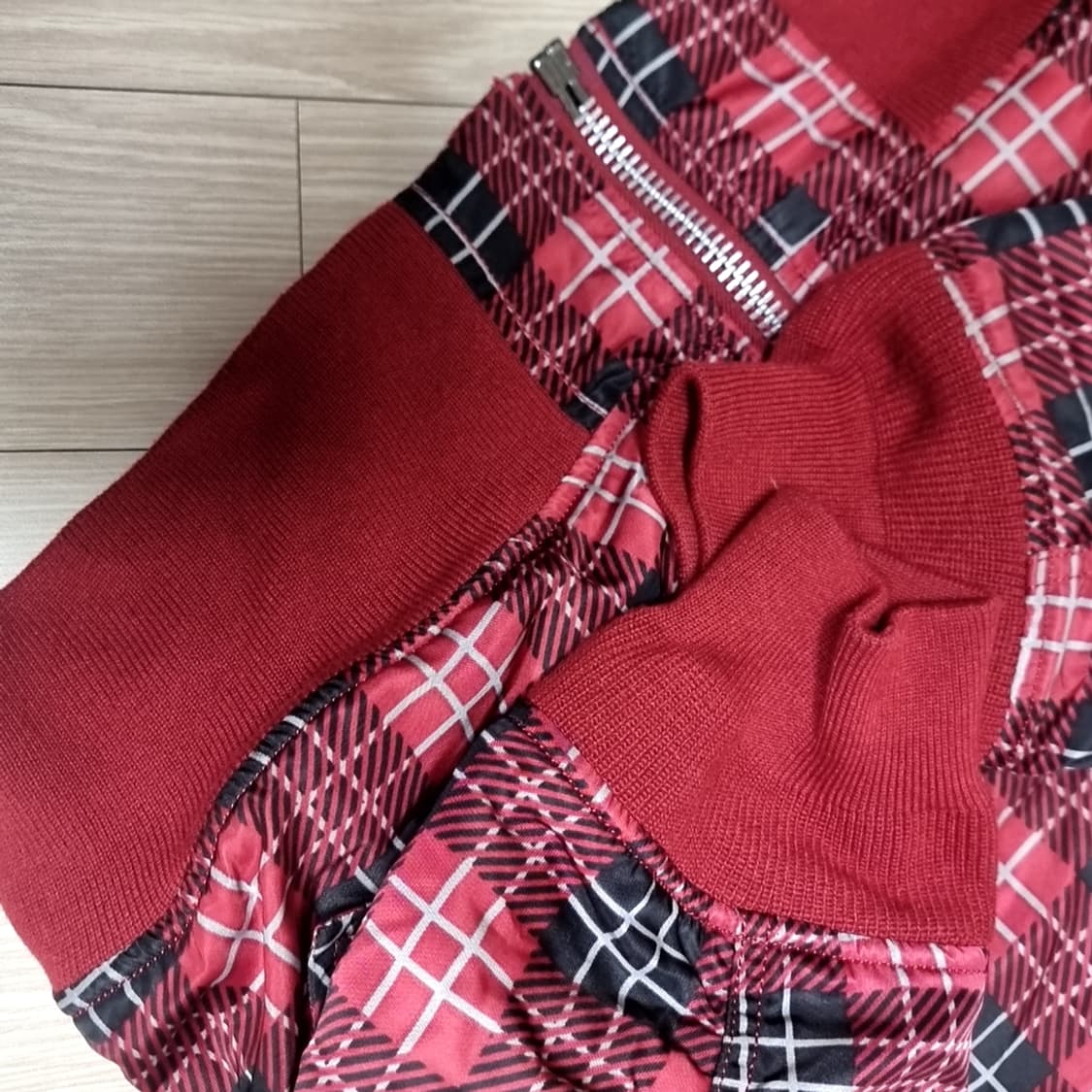 알파 ma-1 레드 체크 봄버 자켓(100) 상품이미지2