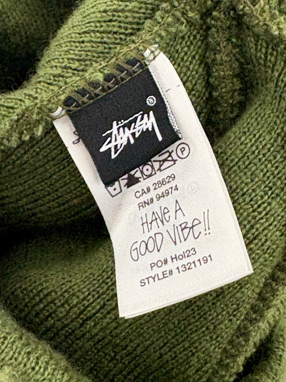 스투시 브러쉬드 아웃 스탁 스컬캡 비니 올리브  상품이미지2